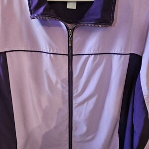 Liz & Me Two-Tone Lavender and Deep Purple Zip Bomber Jacket
